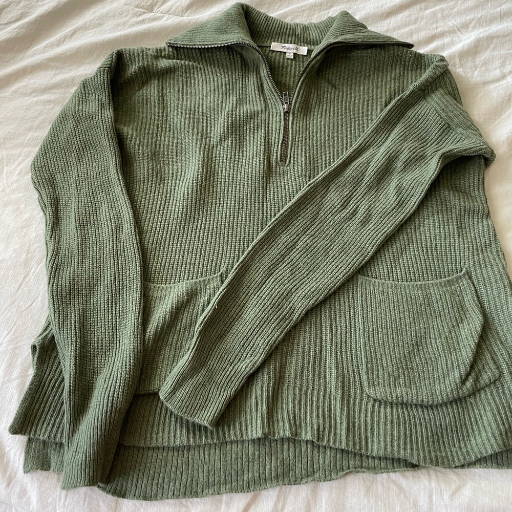 Madewell forest green pullover sweater